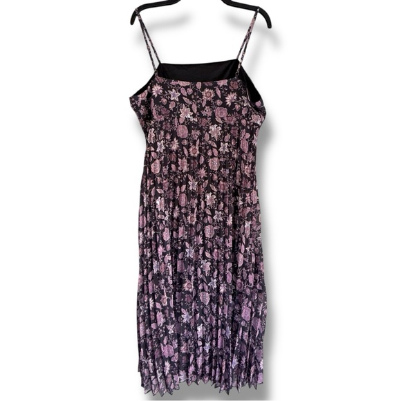 NWT Mason & Belle Midi Marina Dress Purple & Black Floral Pleated | XL - Picture 4 of 15